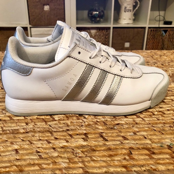 adidas samoa white silver
